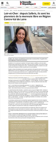 depuis Salbris, ils sont les pionniers de la monnaie libre en Région Centre-Val de Loire