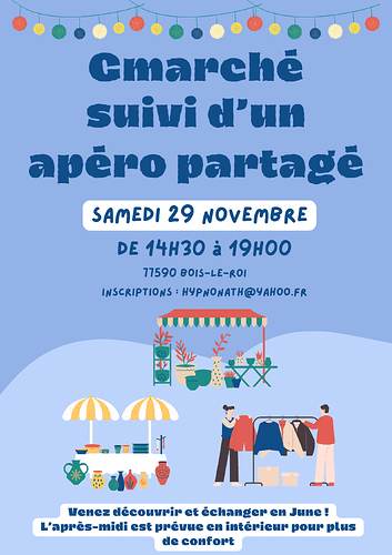 Affiche Marché de créateurs Illustratif Bleu