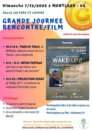 Rencontre Film du 7 décembre 2025 Montlaux