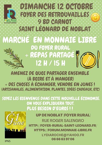 AFFICHE Marché G1 octobre 2025