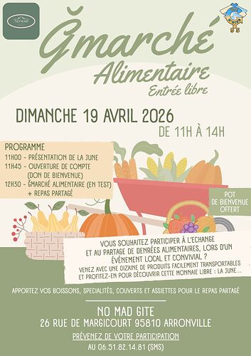 Affiche Gmarché alimentaire - Gîte No Mad - 95 Arronville