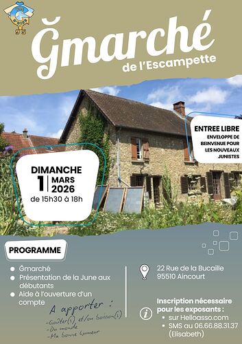 Affiche Gmarché escampette 1er Mars 26